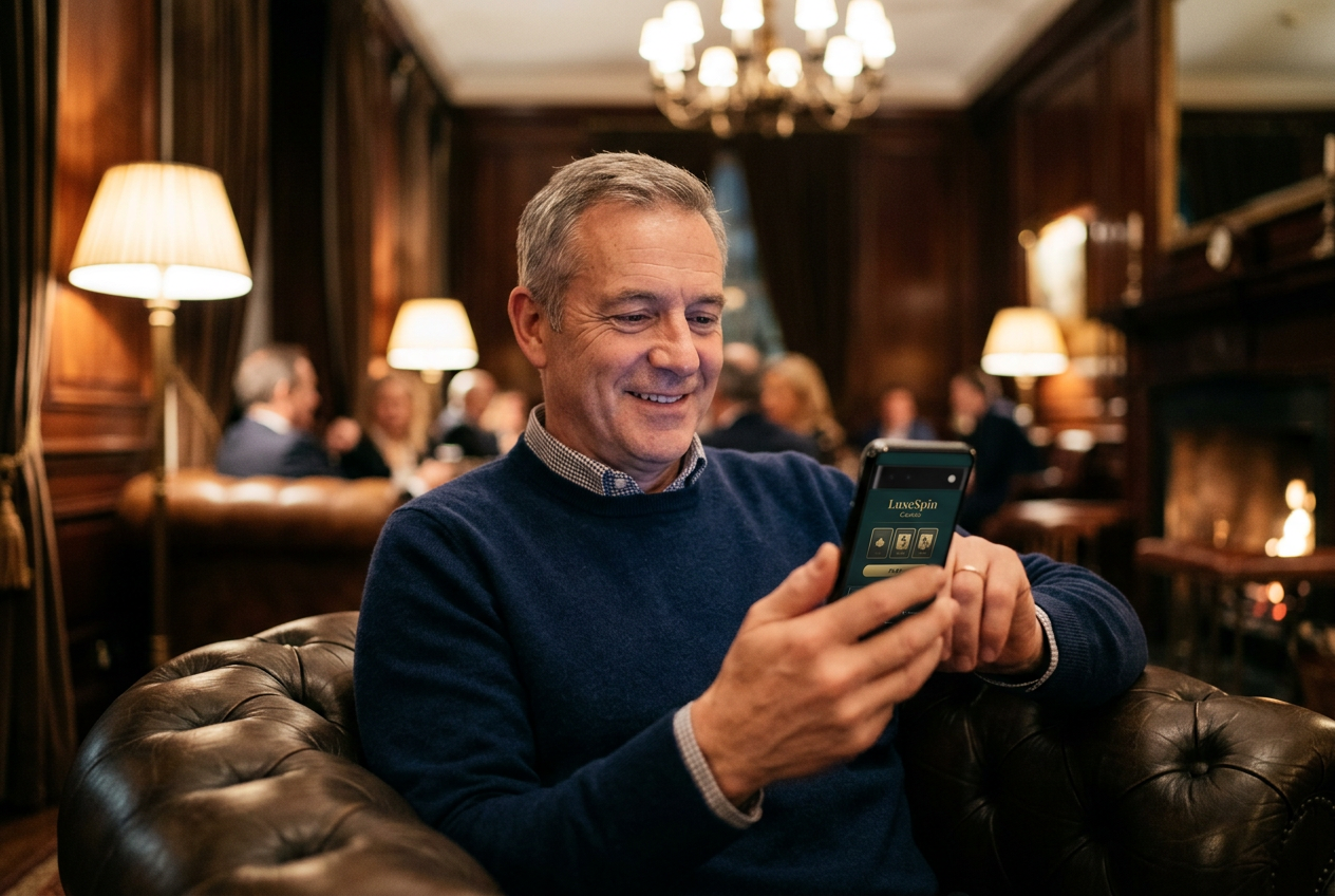 Gracz korzystający z aplikacji mobilnej kasyna