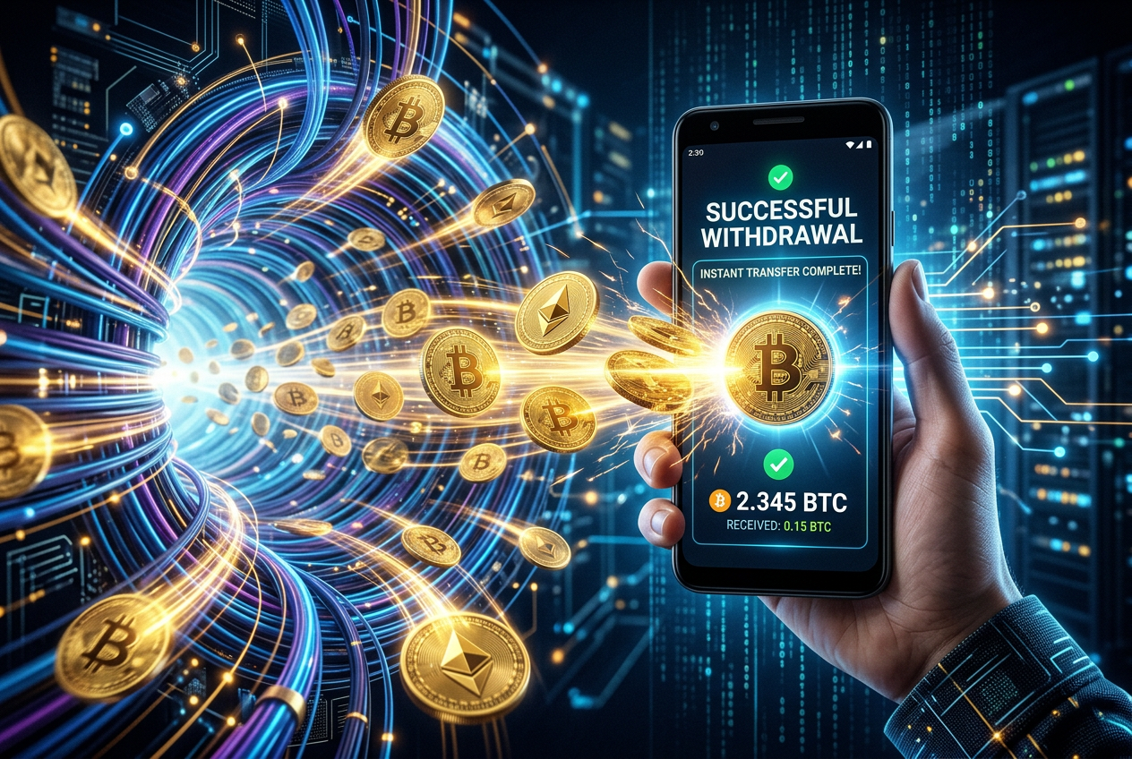 Szybka transakcja kryptowalutowa do portfela cyfrowego